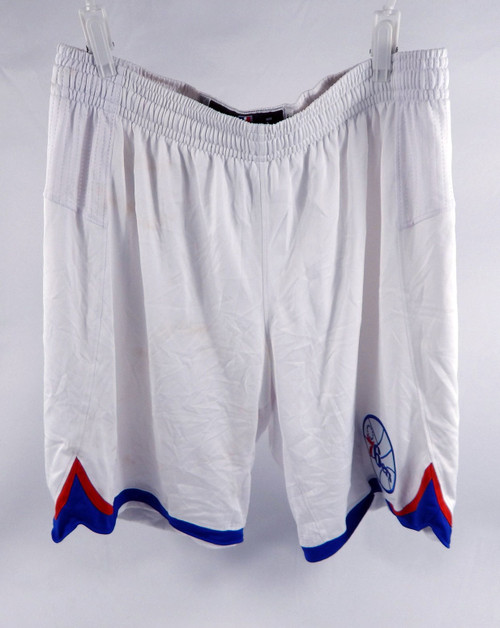 2010-11 Philadelphia 76ers #1 Game Used White Basketball Shorts Size L DP100855
