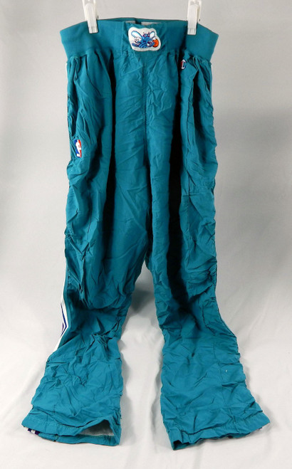 1994-95 Charlotte Hornets #11 Game Used Teal Basketball Warm Up Pants Size 34 6