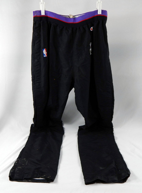 1995-96 Toronto Raptors #3 Game Used Black Basketball Warm Up Pants Size 40 7
