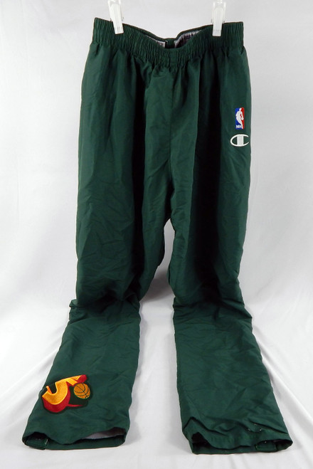 1990s Seattle SuperSonics #3 Game Used Green Basketball Warm Up Pants Size 38 6