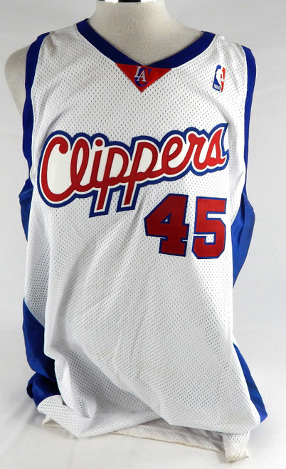 2003-04 Los Angeles Clippers Bob Prewitt #45 Game Issued White Jersey 52 789