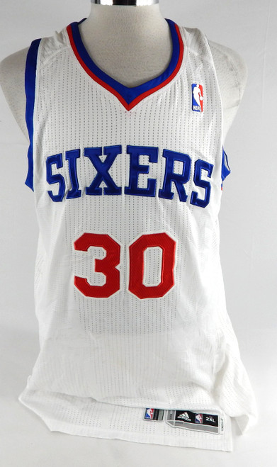 2011-12 Philadelphia 76ers Royce White #30 Game Issued White Jersey 2XL 933
