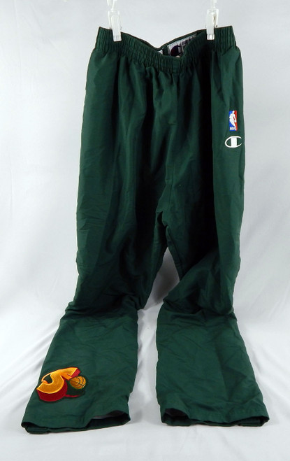 1990s Seattle SuperSonics #11 Game Used Green Basketball Warm Up Pants Size 40 9