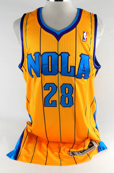 2010-11 New Orleans Hornets D.J. Mbenga #28 Game Issued Yellow Jersey 3XL 952