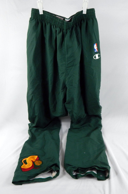 1990s Seattle SuperSonics #54 Game Used Green Basketball Warm Up Pants Size 42 1