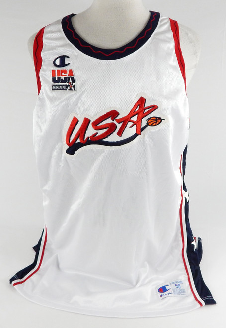 1996-97 Team USA Basketball Blank Game Issued White Jersey 50 706