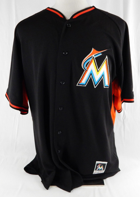 2014-16 Mens Miami Marlins Blank Authentic Black Jersey BP Majestic 52 942