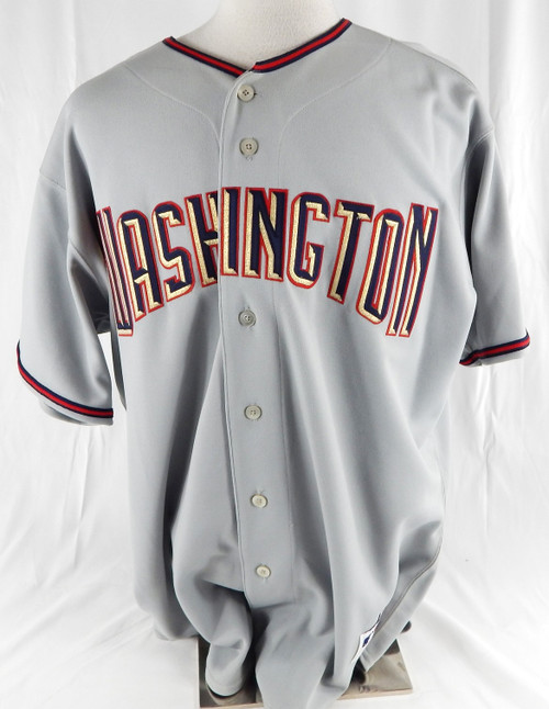 2000s Mens Washington Nationals Blank Authentic Grey Jersey Majestic 52 950