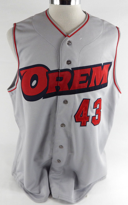 Orem Owlz #43 Game Used Grey Sleeveless Jersey 50 817
