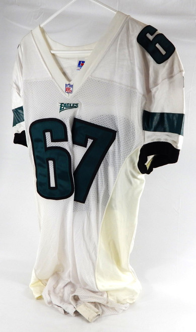 1996 Philadelphia Eagles Maxwell Oltmanns #67 Game Issued White Jersey 48 0237