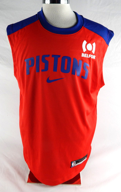 2024-25 Detroit Pistons Ron Harper Jr #13 Game Used Red Tank Shooting Shirt L 3