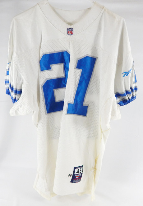 1995 Detroit Lions Jerris McPhail #21 Game Used White Jersey 46 0268