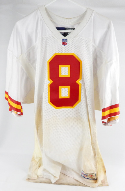 1998 Kansas City Chiefs Billy Joe Tolliver #8 Game Issued White Jersey 46 0272