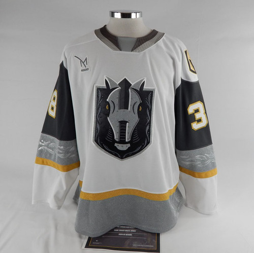 2024-25 Henderson Silver Knights Jordan Gustafson #38 Game Used White Jersey 2