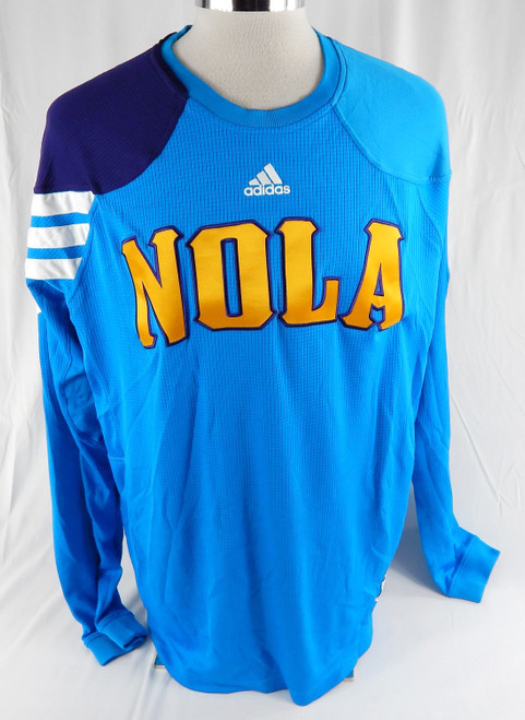 2011-12 New Orleans Pelicans #3 010 Game Used Blue Shooting Shirt XL 312