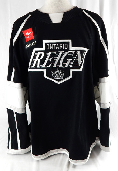 2022-23 Ontario Reign Tobie Bisson #12 Game Used Black Jersey 56 453