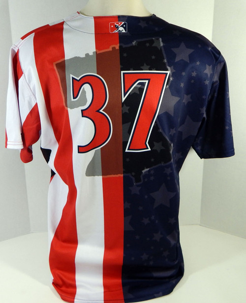 2018 Clearwater Threshers Felix Paulino #37 Game Used Navy Jersey Independence 9