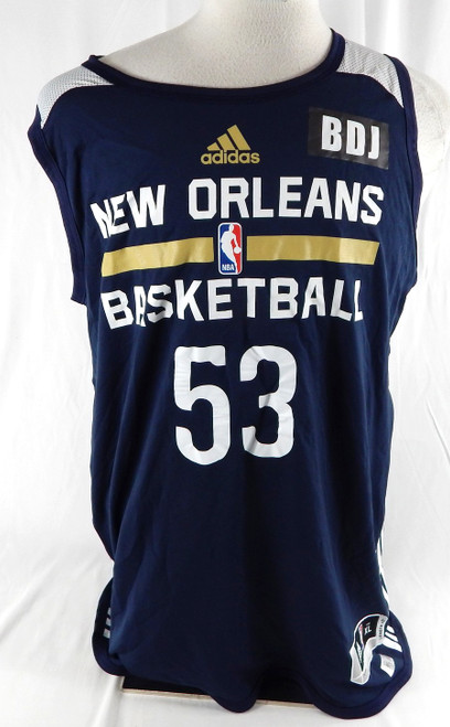 2015-16 New Orleans Pelicans Kennedy #53 Game Issued Navy Practice Jersey XL 82