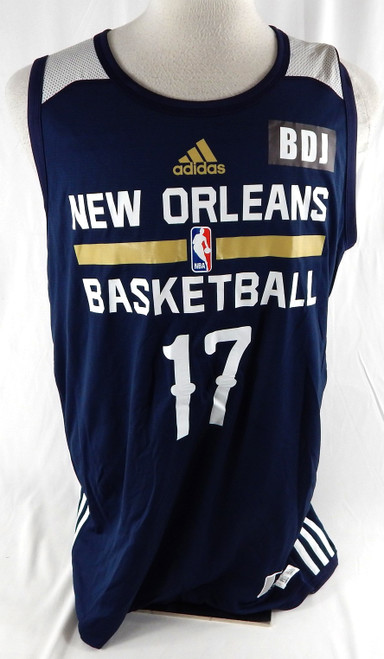 2015-16 New Orleans Pelicans #17 Game Issued Navy Practice Jersey XL 398