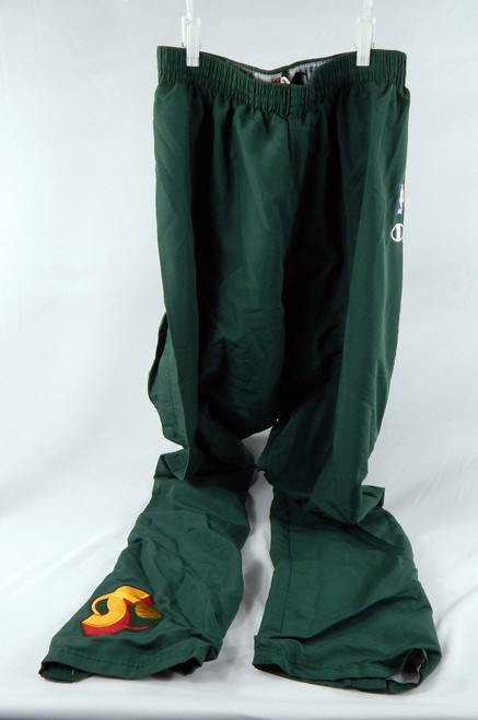 1998-99 Seattle SuperSonics Jelani McCoy #34 Game Used Green Warm Up Pants 42 29