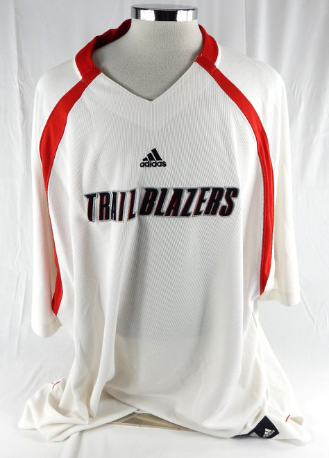 2006-07 Portland Trail Blazers Ime Udoka #5 Game Used White Shooting Shirt 4XL 3