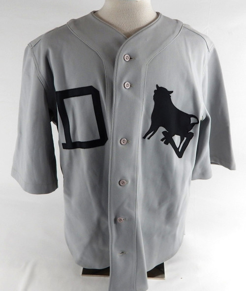 2001 Durham Bulls #12 Game Used Signed Grey Jersey Throwback L 826