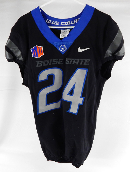 Boise State Broncos #24 Game Used Black Jersey Football NP Rem 38 967