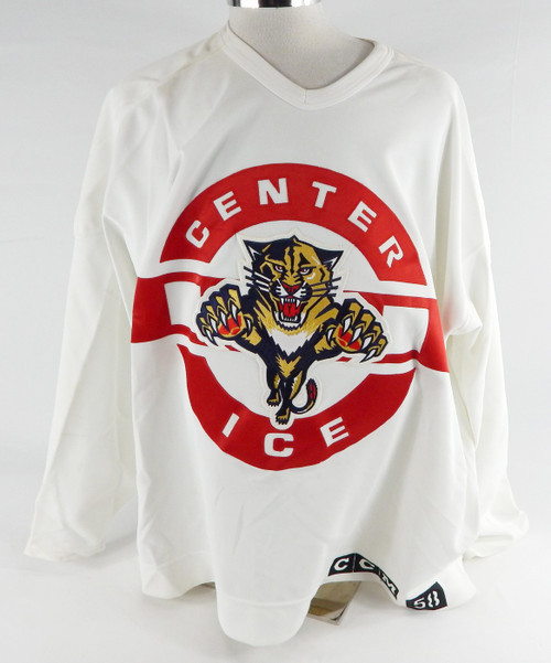 1990s Florida Panthers Kevin Doell #37 Game Used White Practice Jersey 58 0631