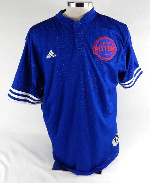 2015-16 Detroit Pistons Game Issued Blue Shooting Shirt 2XL 0699