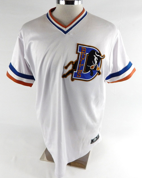 Durham Bulls Reinaldo Ruiz #19 Game Used White Jersey 46 821