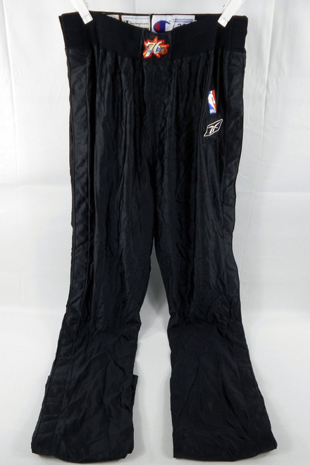 1990s Philadelphia 76ers Game Issued Black Warm Up Pants 36 150