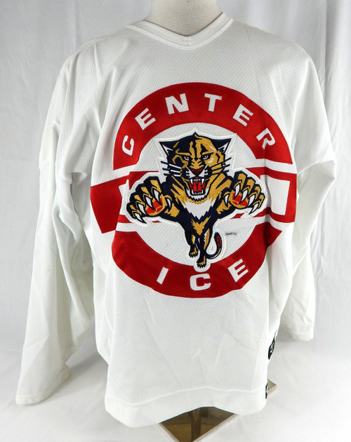 Late 1990s Florida Panthers Long #62 Game Used White Practice Jersey 54 519