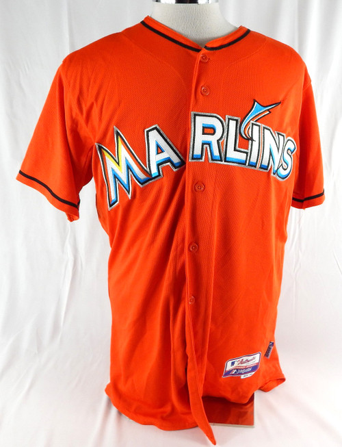 2012-17 Miami Marlins Scott Squier #27 Game Used Orange Jersey 44 044