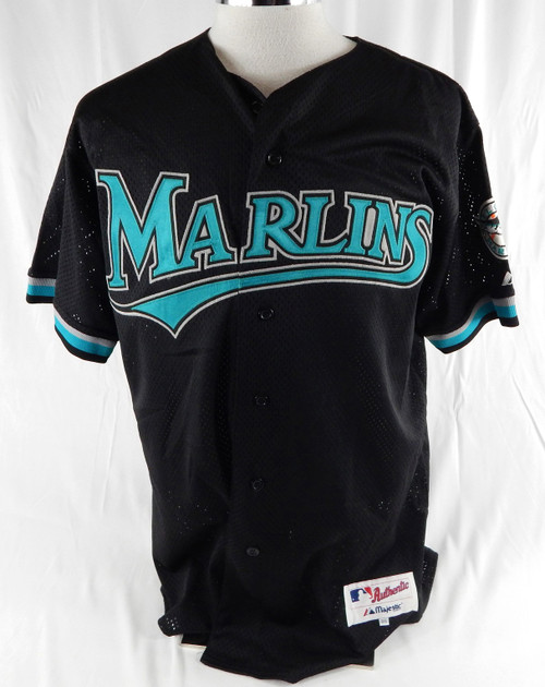 2001 Florida Marlins Kevin Olsen #56 Game Used Black Jersey BP ST 46 072