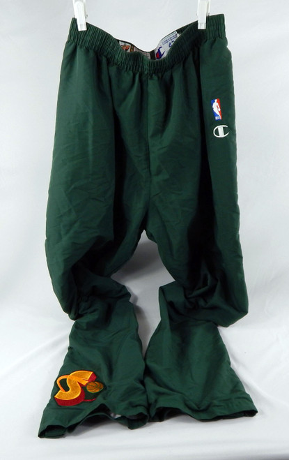 1990s Seattle SuperSonics #44 Game Used Green Warm Up Pants 42 723