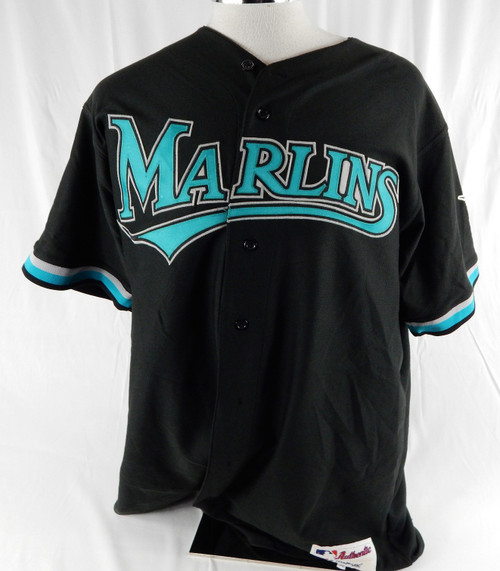 2001 Florida Marlins Vladimir Nunez #36 Game Used Black Jersey BP ST 50 076
