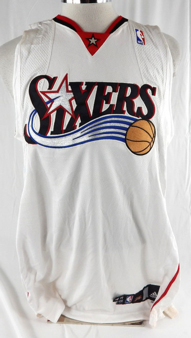 2007-08 Philadelphia 76ers Blank Game Issued White Jersey 48 935
