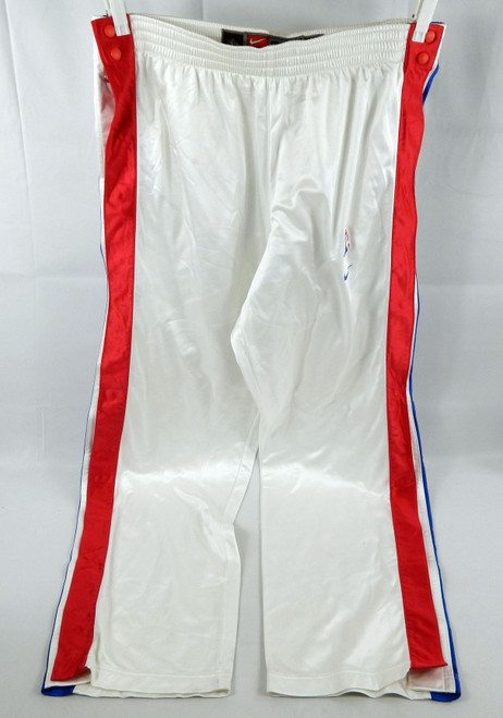2003-04 Detroit Pistons #7 Game Used White Warm Up Pants 2XL 511