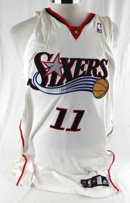 2007-08 Philadelphia 76ers Gordan Giricek #11 Game Issued White Jersey 48 368