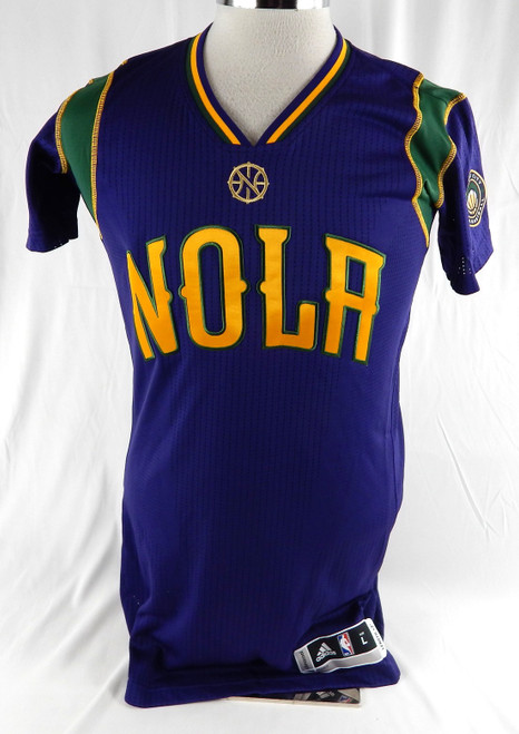 2015-16 New Orleans Pelicans Blank Game Issued Purple Jersey Mardi Gras L 376