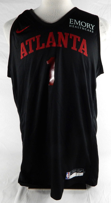 2024-25 Atlanta Hawks Jalen Johnson #1 Game Used Black Practice Jersey L DP94574