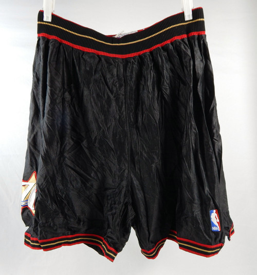 Late 1990s Early 2000s Philadelphia 76ers #0 Game Used Black Shorts 46 244