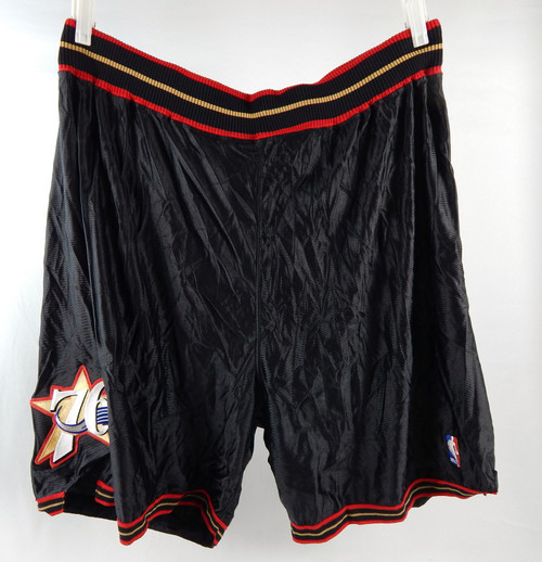2002-06 Philadelphia 76ers Game Issued Black Shorts 48 279