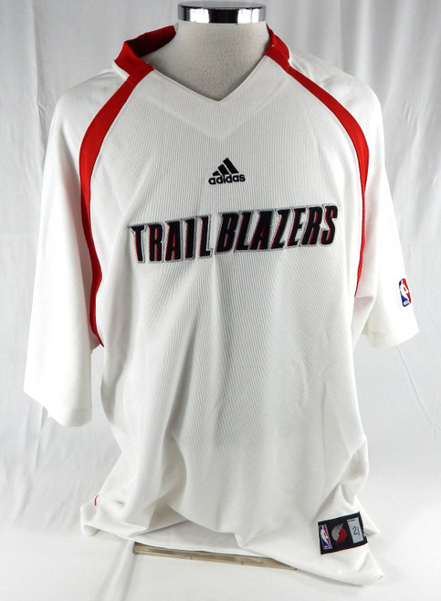 2006-07 Portland Trail Blazers Jamaal Magloire #21 Game Used White Shoot Shirt 0