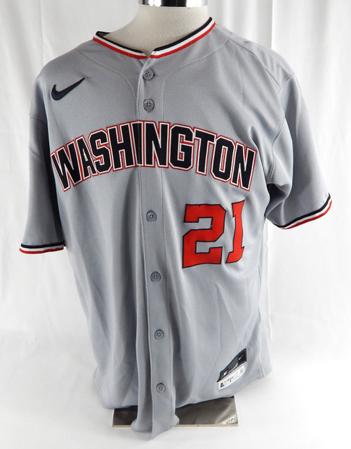 2025 Washington Nationals Jorge Lopez #21 Game Used Grey Jersey 46 703