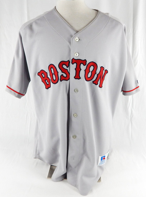 2001 Mens Boston Red Sox Blank Authentic Grey Jersey 100 Seasons Patch 52 921