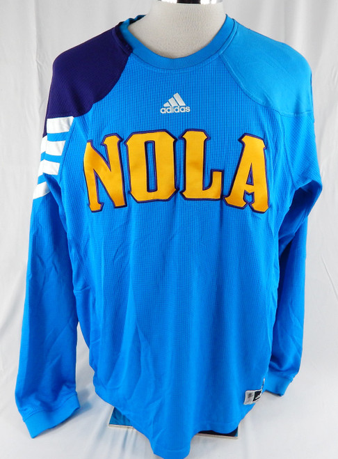 2011-12 New Orleans Pelicans #1 2 Game Used Blue Shooting Shirt XL 309