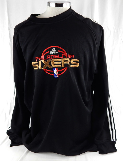 2006-10 Philadelphia 76ers Team Issued Black Crewneck Sweatshirt XL 337