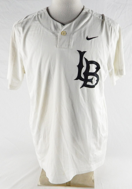2019 Long Beach State Dirtbags #1 Game Used White Jersey Baseball L 260
