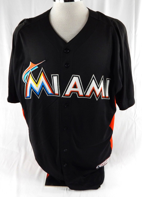2014-16 Miami Marlins Cabrera #61 Game Used Black Jersey ST BP 46 000